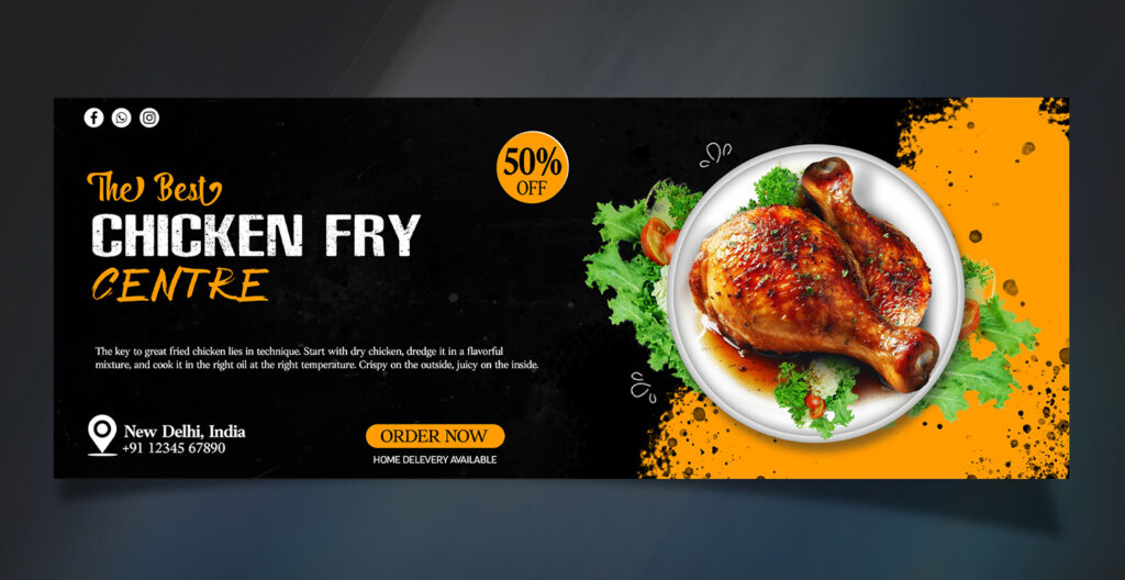 Flex Design for Restaurant Free PSD file